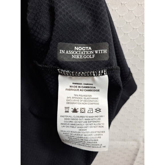 NIKE x DRAKE Nocta Golf Mock Neck Shirt Sz L Black White Swoosh C.L. A.W.R. S/S - Picture 7 of 9